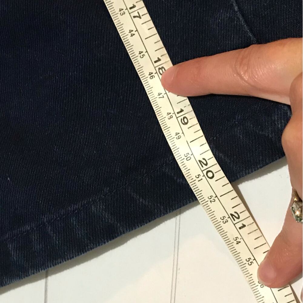 BEST Dark Wash Denim Jean Cotton High Waisted Knee Length Pencil Skirt Medium - Picture 5 of 5